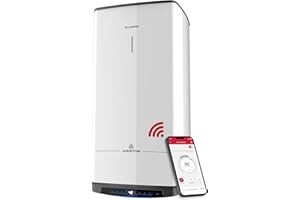 Ariston Quadris WiFi 100L, Chauffe Eau Électrique Compact, Intelligent, Connecté, Stéatite, 25% d'Économie d'Énergie, Eco Evo, Fabriqué en France, Gain de place jusqu'à 1m2 au sol