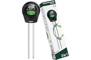 BMUT 1 medidor de humedad 3 en 1, medidor de humedad del suelo, pH, luz, medidor de humedad ERD, medidor de suelo para jardín, plantas de interior y agricultura