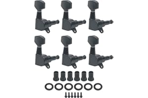 Unxuey 6R String Tuning Pegs Keys Tuner Maschinenkopfknopf für Strat Tele Black für E-Gitarre