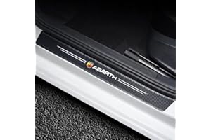 VOMPID Auto Battitacco Fibra Carbonio Esterno Piastra Batticalcagno Protezione Porta Porte Soglia Sticker Styling Pedale Anti Graffio, per Fiat Abarth 595 Abarth 500 Abarth 124 Spider Accessori