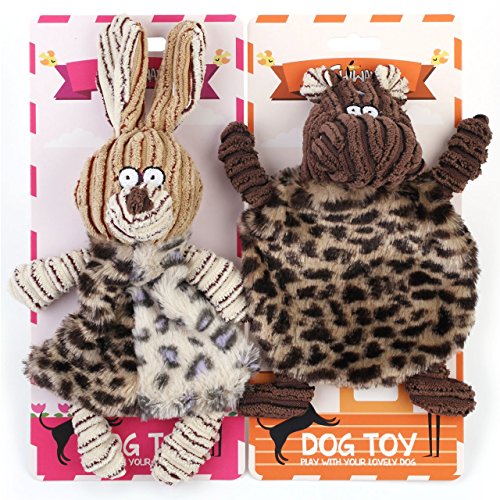 Chiwava-Pet-Squeak-Unstuffed-Dog-Toy-Faux-Fur-Cow-Rabbit-Rustle-Sound-Puppy-interactive-Play