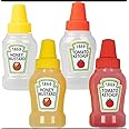 Valuxe Mini Ketchup Bottle for Bento Box Accessories, 25ml Condiment Squeeze Bottles Empty Plastic Salad Dressing Container Tomato Ketchup Condiments Squirt Squeezable Jar for Sauces Syrup (4)