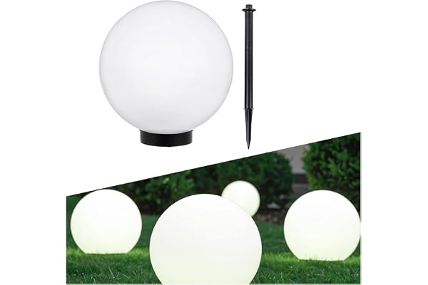 Green Blue GB166 Lampe solaire LED pose libre lampe de jardin - balle (25x25blanc)