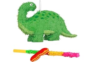 BARCODE BARGAINS Brachiosaurus Dinosaur Piñata set -Includes buster and Blindfold - Measures (48cm x 29cm x 14cm) - Fill with your own Toys