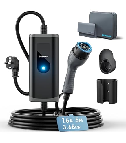 FNRIDS Elektrische autolader 3,68 kW [10 m, 16 A] EV oplader type 2 16 A, oplaadkabel voor elektrische auto type 2 met led-indicator, kabel type 2 met opbergtas, compatibel met alle EV/PHEV