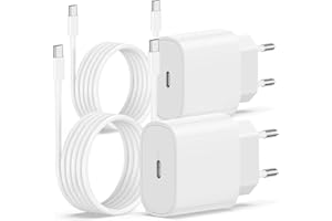 CIONUM 2Pack iPhone 17 16 15 Ladegerät mit USB C to USBC Ladekabel, 20W USB C Schnellladegerät mit Schnellladekabel 2M für iPhone 17 Air/17 Pro Max/16 Pro/16 Pro Max/16 Plus/15 Pro Max/15 Plus/iPad