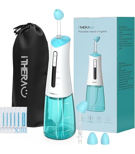 Nascool Système D'irrigation Nasale électrique Pour Soulager Les Symptômes Des Sinus Adultes Avec 50 Paquets De Solution Saline (vert