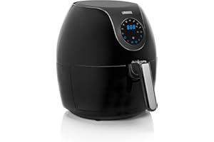 ‎PRINCESS Princess XXL Heißluftfritteuse mit 5,2L, Digitales Touchscreen, 7 Programme, Ohne ÖL, 1700 W, Aerofryer 182050, Schwarz
