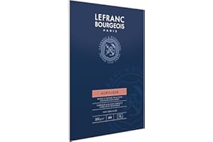 Lefranc Bourgeois blocco carta per colori acrilici - blocco incollato su 1 lato da 15 fogli 300gr/mq. Dimensione A4