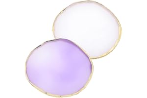 FDCLIXUVOL 2 Stück Harz Nagel Kunst Palette, Maniküre Gemalt Palette Nail Art Paletten Nagellack Farbmisch Paletten Make Up Palettens Nagelmalerei Display Fach Nagel DIY Zubehör Mischwerkzeuge (Weiß+Lila)