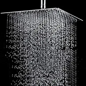 PESCA R/N Ultra Slim Stainless Steel Square Shower Head and 24 Inch Shower Arm Combo (Silver, 10x10 Inch, Steel Grade 304, Series :- Super Heavy)