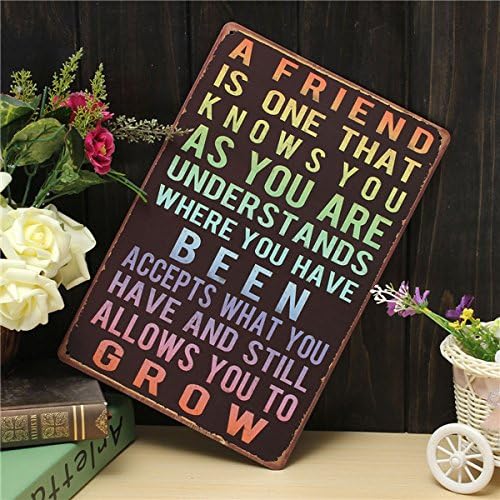 Inovey Friend Retro Metal Painting Sheet Metal Drawing Home Poster Sign Tin Wall Decor