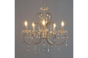 KOSILUM.COM LUMINAIRES CHICS ET DESIGN KOSILUM - Lustre cristal doré - Pavia - Lumière Blanc Chaud Eclairage Salon Chambre Cuisine Couloir - 5 x 40W - - E14 - IP20