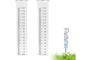 BAIFULAI 2 Stück Regenmesser Frostsicher, Regenmesser Ersatzglas für 1-160 mm Messungen, Regenmesser Glas, Rain Gauge, trichterförmige Regenmessgeräte für Gartenwasseranzeige im Freien für Regen
