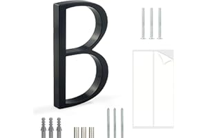 HASWARE Número De Casa Flotante: 5 Pulgadas (12cm) Números De Puertas Modernos - SeñAlizacióN Para La Oficina De Correos De La Calle (B, Negro)