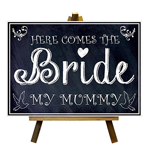 Kreidetafel Stil hier kommt die Braut MUMMY Hochzeit Print Poster Schild, A3