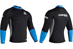 CRESSI Guardian Man - Giacca, Gilet o Pantaloni Uomo in Neoprene Bifoderato 2mm, per Nuoto, Snorkeling, SUP, Surf, Kayak e Altri Sport Acquatici, Nero/Blu