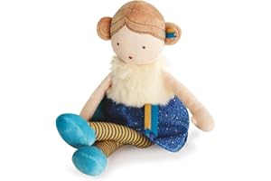 Jolijou DC3627 Doudou et Compagnie, Bambola in tessuto celeesto, 30 cm, colore Blu