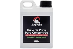 AniNat Huile de Cade Pure Concentrée 100% Naturelle - Soin des Pattes des Poules, Sabots Chevaux, Soles Ramollies, Dermite - Bidon 1000g