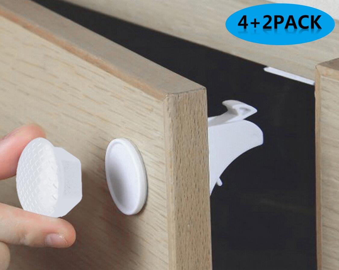Product 4 Locks + 2 Keys Pack Child Safety Cupboard Locks