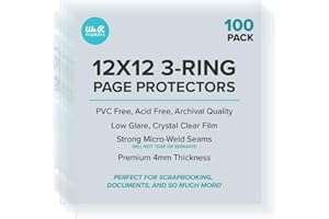 American Crafts Confezione di 100 fogli protettivi, materiale sintetico, 32,5 x 34,5 x 3,5 cm