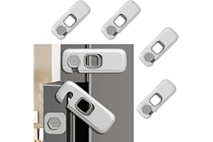 LOOKKA Childproof Refrigerator Lock, Baby Safety French Fridge Door Lock Freezer Lock, Invisible Cabinet Cupboard Lock for Toddlers, Easy to Install(5 Pack)