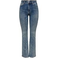 ONLY Onlroyal Hw Db Fyoke Flared DNM Jean taille haute pour femme, Bleu foncé denim, S / 30L ONLY Onlroyal Hw Db Fyoke Flared DNM Jean taille haute pour femme, Bleu foncé denim, S / 30L