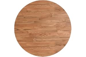 vidaXL Tablero de Mesa Redonda Escritorio Superficie Salón Cocina Comedor Oficina Auxiliar Consola Centro Madera de Roble Marrón Claro