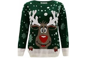 Hamishkane® Kids Christmas Jumpers, Knitted Xmas Jumper for Boys, Novelty Pullover Long Sleeves Girls Xmas Reindeer Jumper - Crew Neck Unisex Christmas Sweater Top