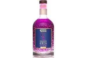 CL CONDE LUMAR CONDE LUMAR Cadeau Gin Premium Violet - Feuille d'Or 23 Carats - Gin Tonic Cadeau Pour Homme & Femme - Mûre et Fruits Exotiques - Premium Liqueur pour Offrir Avec Certificat d'or 40% 70 cl