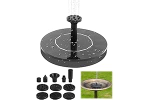 EDDRFY Schwimmender Solar-Brunnen 13cm Rund - Solarteichpumpe mit 6 Düsen für Garten & Teich, Umweltfreundliche Wasserspiele ohne Batterie - Solarbetriebener Springbrunnen für Außenbereich