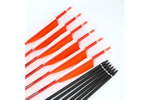 ACCMOS 31" Flecha de Carbono Puro Spine 300 340 400 500 600 700 800 Flecha de Caza 4"Pluma de Pavo, para Arco Largo Arco Recurvo Arco Compuesto Tiro al Arco 6/12pz