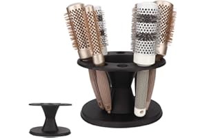 ‎AUSLA Haarbürstenhalter, Kamm, Präsentationsregal, Regal, 8 Löcher, Mehrzweck-Aufbewahrung, Stabile Unterstützung, Haarstyling-Bürstenständer, Regal, Schwarz, mit Einfacher (BLACK)