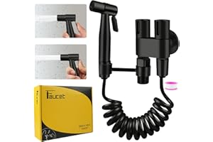 wiipara Edelstahl Bidet-Handbrause, Toilettendusche mit 3-Wege-Winkelventil, 59 Zoll-Schlauch und Wandhalterung, WC-Sprühflasche, Dual-Modus WC-Sprayer für Intimhygiene, Toilette, Bad & Bodenreinigung