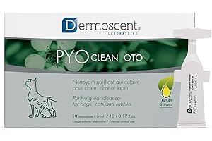 Dermoscent PYOclean OTO Nettoyant Auriculaire pour Chiens Chats et Lapins | Monodoses Purifiantes sans Rinçage | 10 x 5 ML