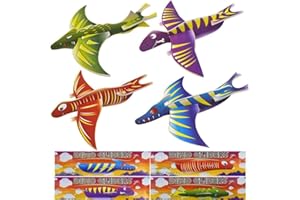 G4GADGET Pack of 12 Dinosaur Flying Glider Planes Kids Gift-Party Loot Bag Stocking Fillers Fun