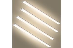 VIUGREUM 4 piezas 4ft LED tubo de luz 120cm, 40w Tubo led integrado 4000k 130°Ángulo de luz, Luz de día Lámpara LED Tubo 4800LM, led tubo para sala de estar, baño, cocina, garaje, almacén(Blanco Neutro)