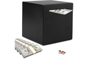 PHOGARY Salvadanaio per adulti, in acciaio inox, da rompere per aprire (12 cm, nero)