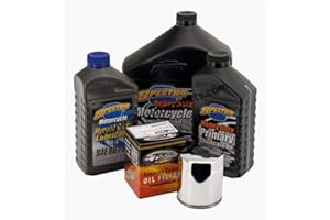 GZM Kit de revisión de aceite de motor 20W-50 + primaria + cambio + filtro de aceite cromado para Harley Dyna Softail Touring V-Rod de 1999 a 2017