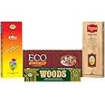 Cycle Agarbatti Combo Pack Of 4 - Three In One,Woods,Yagna And Eco Handcrafted Premium Incense,Floral,Woody,Sandal Natural Fragrance Incense Sticks,Agarbathi For Puja,Festivals,Good Vibes,Gifting