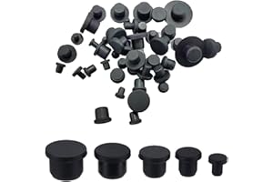 VZU 40 Stück Silikongummi Lochstopfen, Verschlussstopfen Gummi, Silikonstopfen in 5 Größen (4/7.5/9.5/11.5/13.5mm) für Flaschen und Rohre, Gummistopfen Schwarz für Lochdichtungen