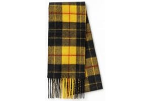 BRAW CLANS TARTANS 100% Pure Lambswool Tartan Scarves - Unisex Winter Warmer for Men and Women - Multipurpose - Gift for Him/Her - Various Checkered Plaid Scarf - 12x60 Inches