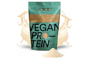 GLORIOSO SUPER NUTRIENTS GLORIOSO 600g Proteína Vegana Neutra Sin Lactosa ni Azúcar con DigeZyme® - Proteína Isolate para Deportistas 21g por Servicio - Vegan Protein con Mezcla de Guisante, Arroz, Calabaza y Girasol
