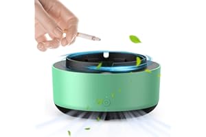 SPINNE LUCAS Cendrier avec aspiration, cendrier électrique, cendrier avec purificateur d'air, cendrier sans fumée, purificateur d'air 2 en 1 Cendrier silencieux, cendrier pour l'extérieur, cendrier grand