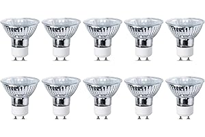 Heathfield Pack of 10 GU10 50 Watt Halogen Spotlight Bulbs Warm White.