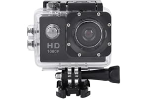Garsent Action Camera, 2.0 Inch TFT LCD Full HD 1080P Waterproof 30m Sports Camera Support TF Card 32GB, 140° Wide Angle with 900mAh Rechargeable Batteries and Mounting Accessory Kits.(Black)