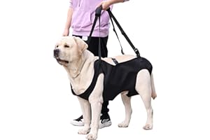 DOKENO Uprząż do windy dla psa, uprząż do podnoszenia psów, wsparcie do podnoszenia psów do rehabilitacji, kamizelka rehabilitacyjna dla starszych psów niepełnosprawnych paraliż, czarna (L)