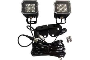 SXMA Lampe de Travail à LED pour Jeep Wrangler JK 07-17 avec Support de Support de Lampe et Faisceau de câbles LED (1 Jeu)