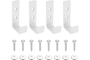 SIGULIKEJI 4 Stk Wandhaken Garagenhaken, Schwerlasthaken Garage Haken, Wandhalterung Wandhaken zum Schrauben, J Haken Universalhaken zum Aufhängen, Gerätehaken Leiterhaken für Garage Gartenschlauch, weiß