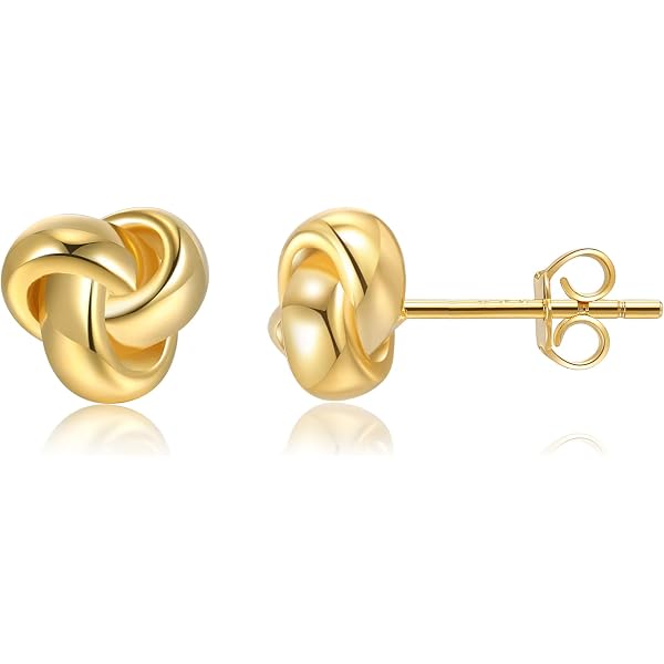 81stgeneration Orecchini A Bottone Con Nodo Celtico - Argento Sterling 925 - Triquetra Piatta E Rotonda - Ipoallergenici Con Panno Incluso